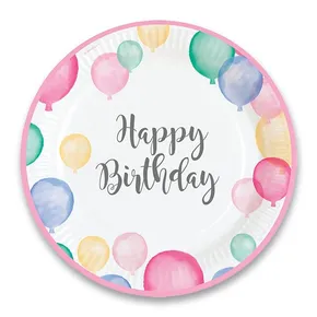 Pappteller Happy Birthday O 22,8 cm, 8 Stk